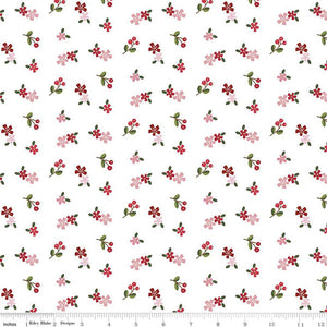 Holly Holidays - White Ditzy Floral